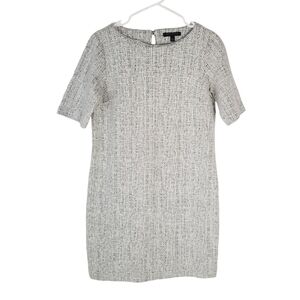 Banana Republic Black/White Textured Tweed Shift Dress Size 4 Careerwear